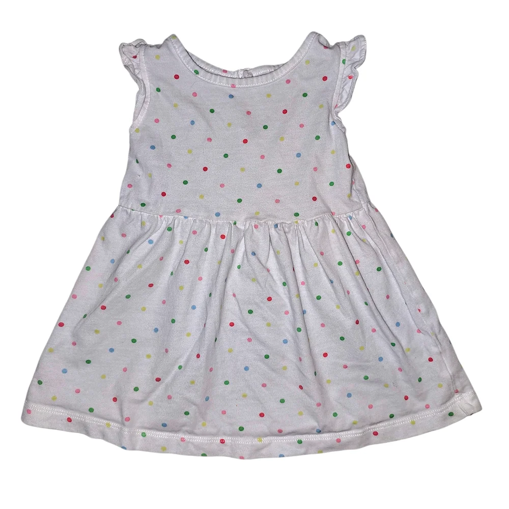 Carter's‎ White Polka Dot Flutter Dress 18M